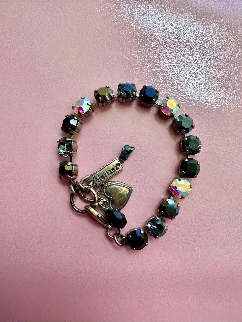Mariana Iridescent Black and Aurora Swarovski Crystal Bracelet